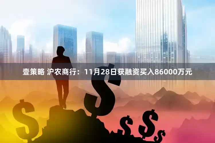 壹策略 沪农商行：11月28日获融资买入86000万元